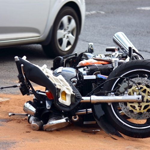 motorbike accident on the city street